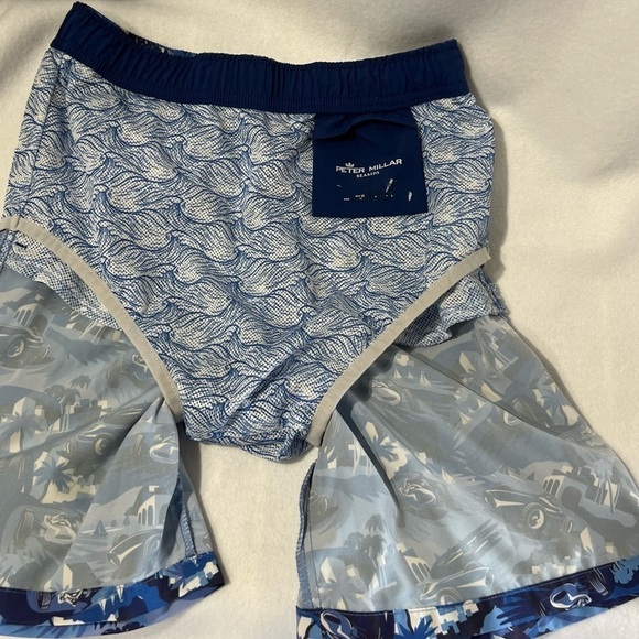 Peter Millar Boys Atlantic Blue Monaco Madness Swim Trunks in size XL (12-14) - Picture 7 of 14